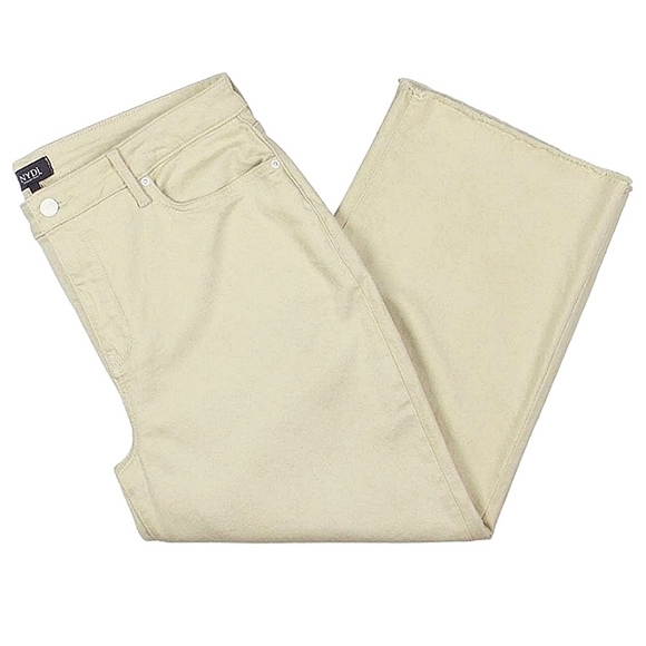 NYDJ Tummy Control 5-Pocket Lift Tuck Wide Leg High Rise Raw Hem Capri Jeans - Picture 4 of 11